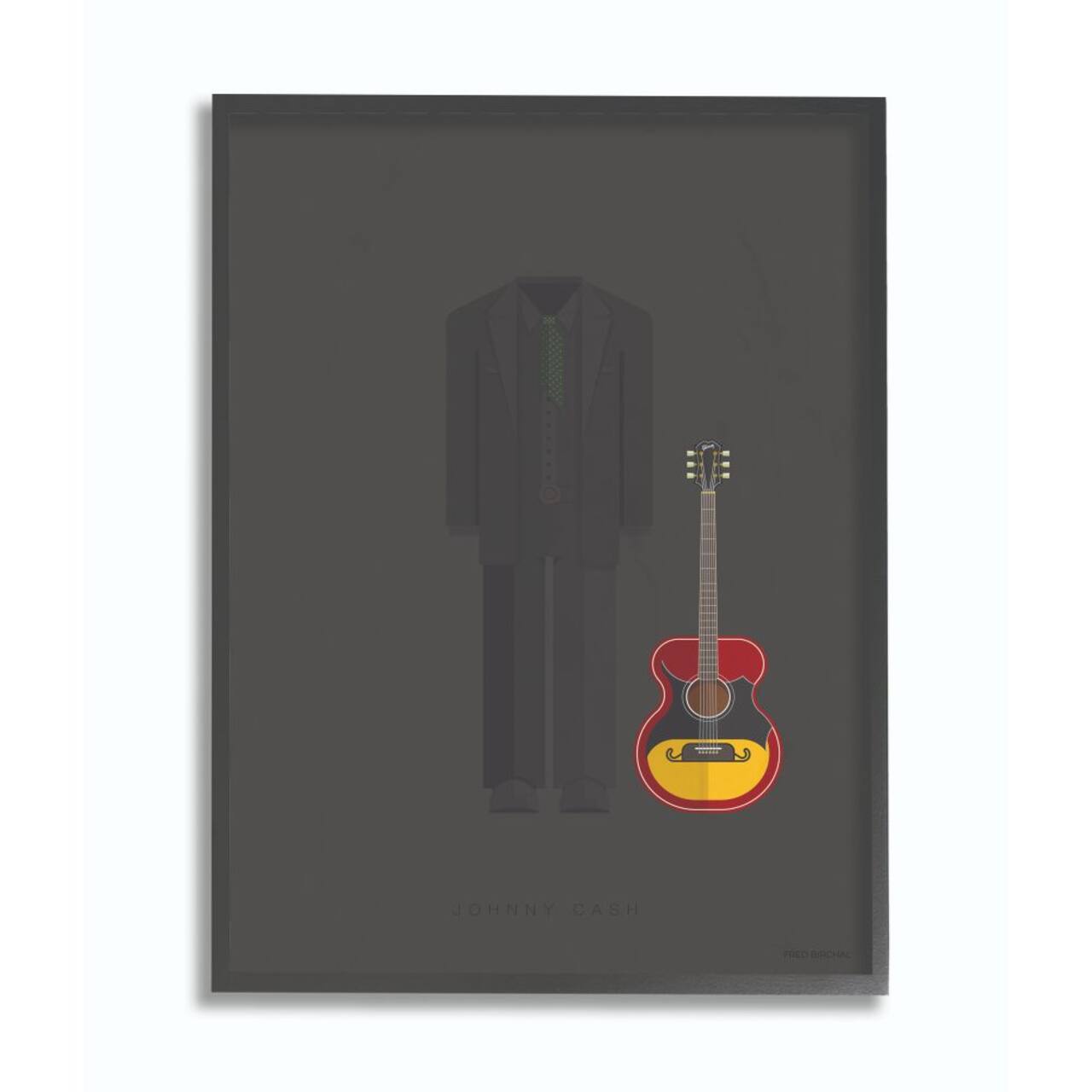 Stupell Industries Johnny Cash Fashion Design Wall Accent with Black Frame